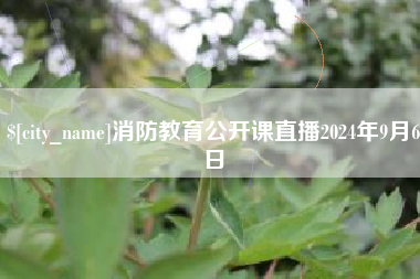 兴安盟消防教育公开课直播2024年9月6日