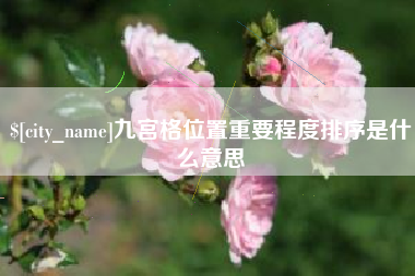 兴安盟九宫格位置重要程度排序是什么意思
