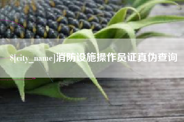 兴安盟消防设施操作员证真伪查询