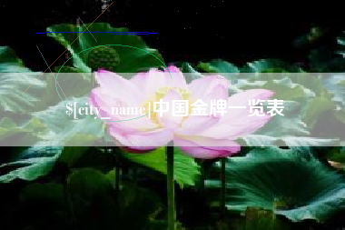 兴安盟中国金牌一览表